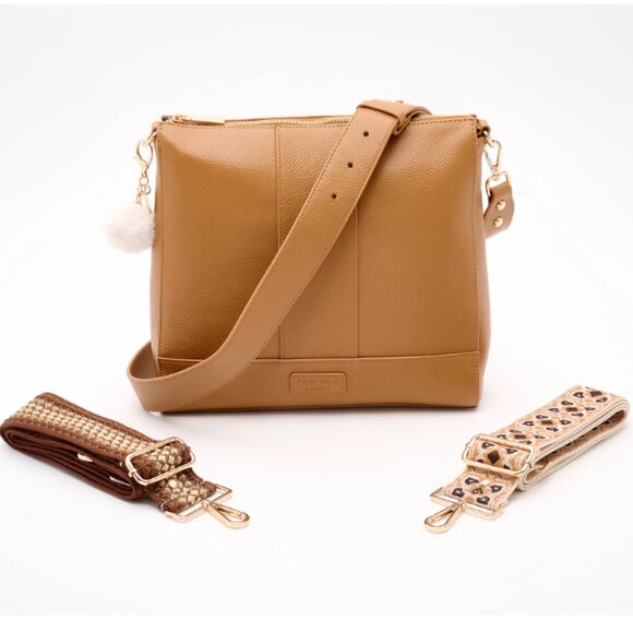 Pom Pom London Leather Westminster Messenger Bag w/ Multi Straps  0339 - Picture 1 of 1